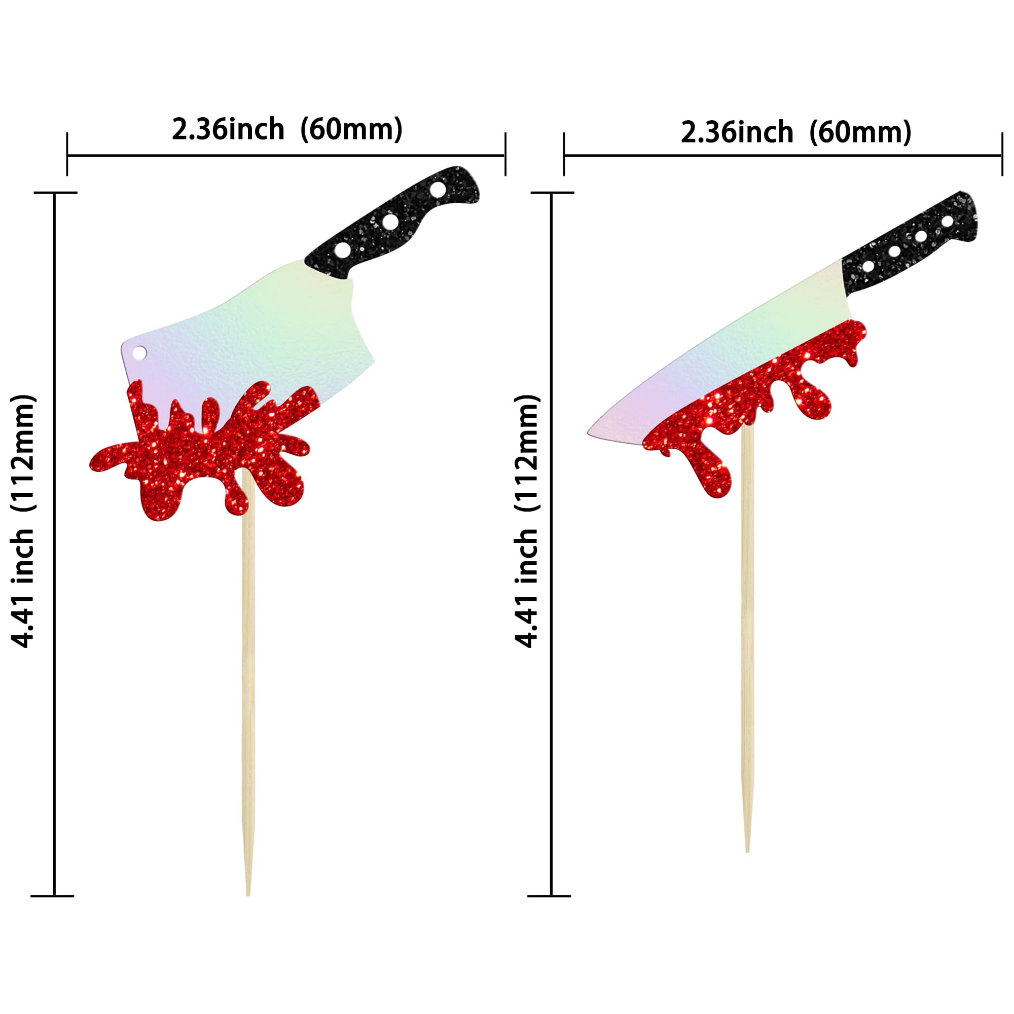 24 Uds Adornos Para Cupcakes De Halloween, Purpurina Diseño De Terror