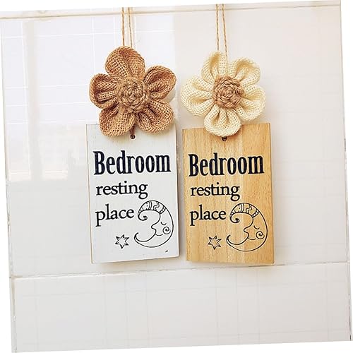 Miniatura 2 de IMIKEYA 6 piezas de decoración de casa para el hogar, dormitorio, puerta de madera, placa de puerta, decoración para colgar en la pared, decoración