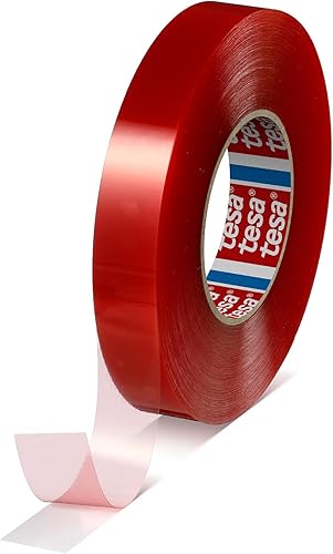 tesa 4965 Cinta de película PET original de doble cara, transparente, 1.5 in x 60 yardas, 1 rollo