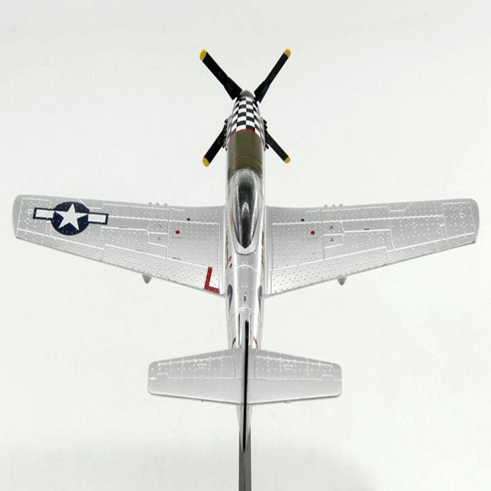 TECKEEN Modèle d'avion de chasse Mustang P-51 à l'échelle 1/72 en alliage moulé sous pression pour collection