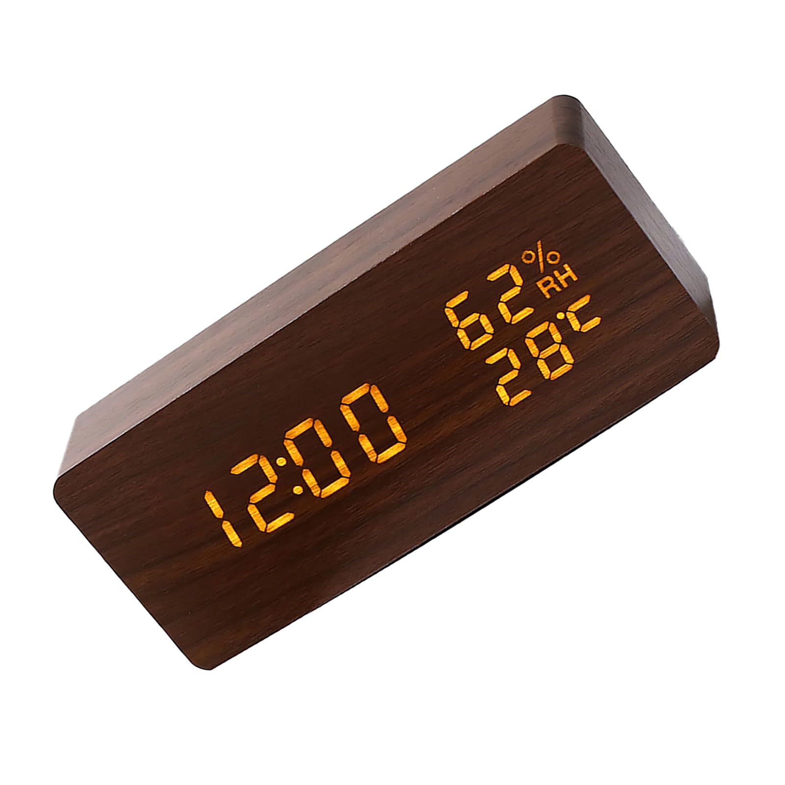 Amazon.co.jp: 電波時計 デジタル 湿度計 温度計 置時計 木目調
