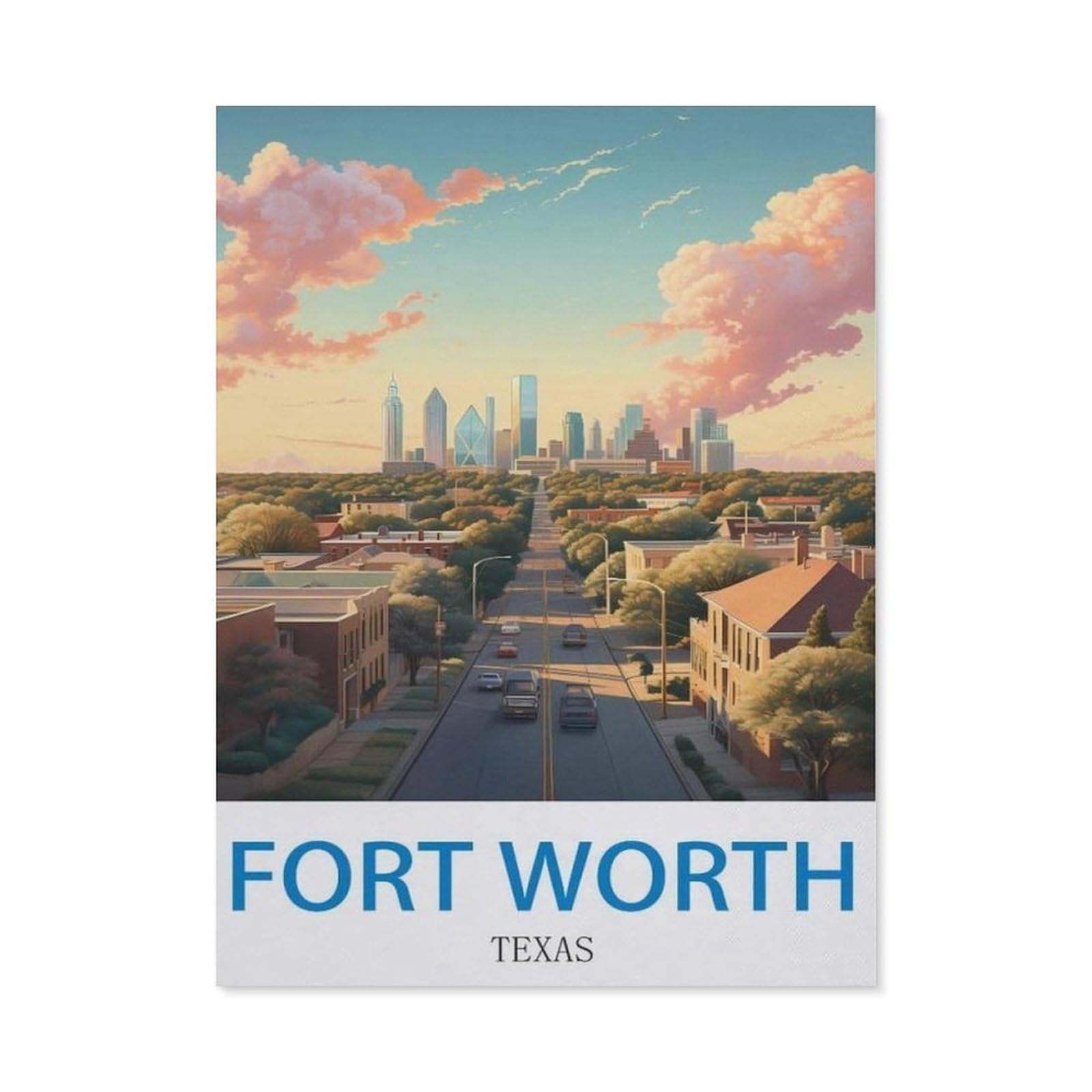 BEAYODKP 5D Diamond Painting Kits，Fort Worth Texas（30x40cm）