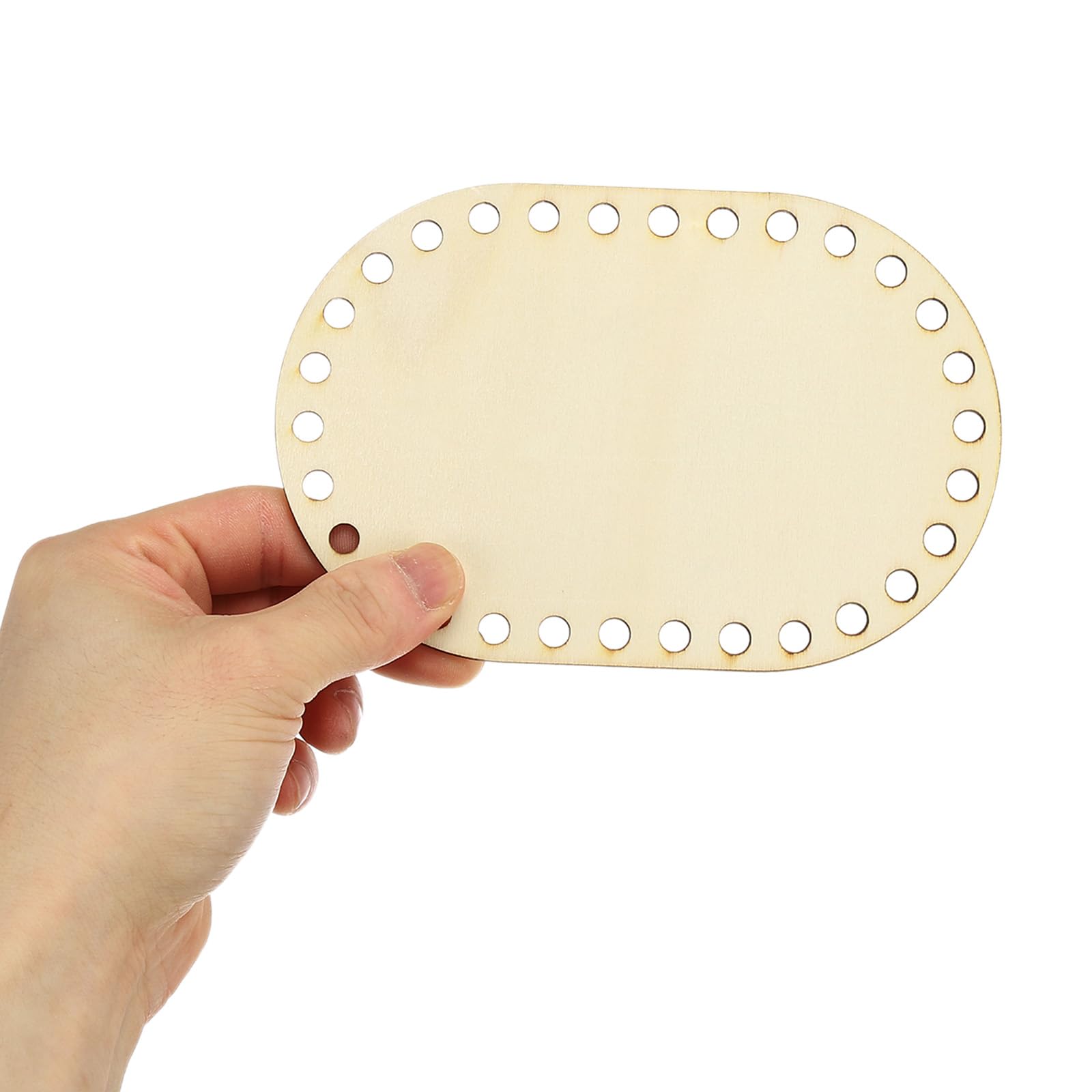 Base Legno Per Cestini All'Uncinetto - 2 Pezzi Ovali 30x20cm Per Intreccio Fai Da Te E Decorazione - Foto 2