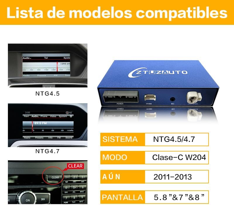 Compatible Mercedes Benz NTG4.5 and NTG4.7 systems