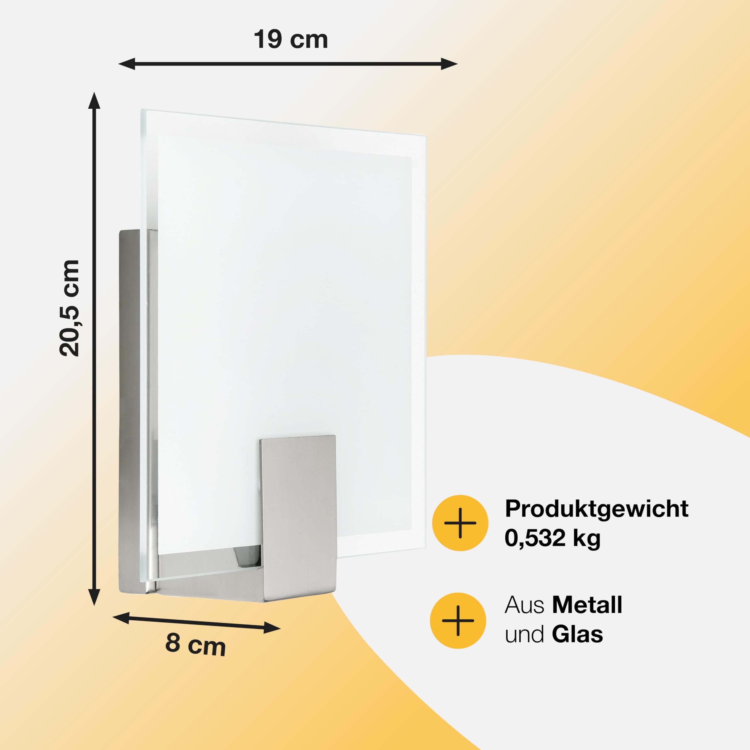 Brilliant Sonian lampa ścienna, 1-żarówkowa, E14, 1 x 40 W, metal/szkło, żelazo/biały 90324/13