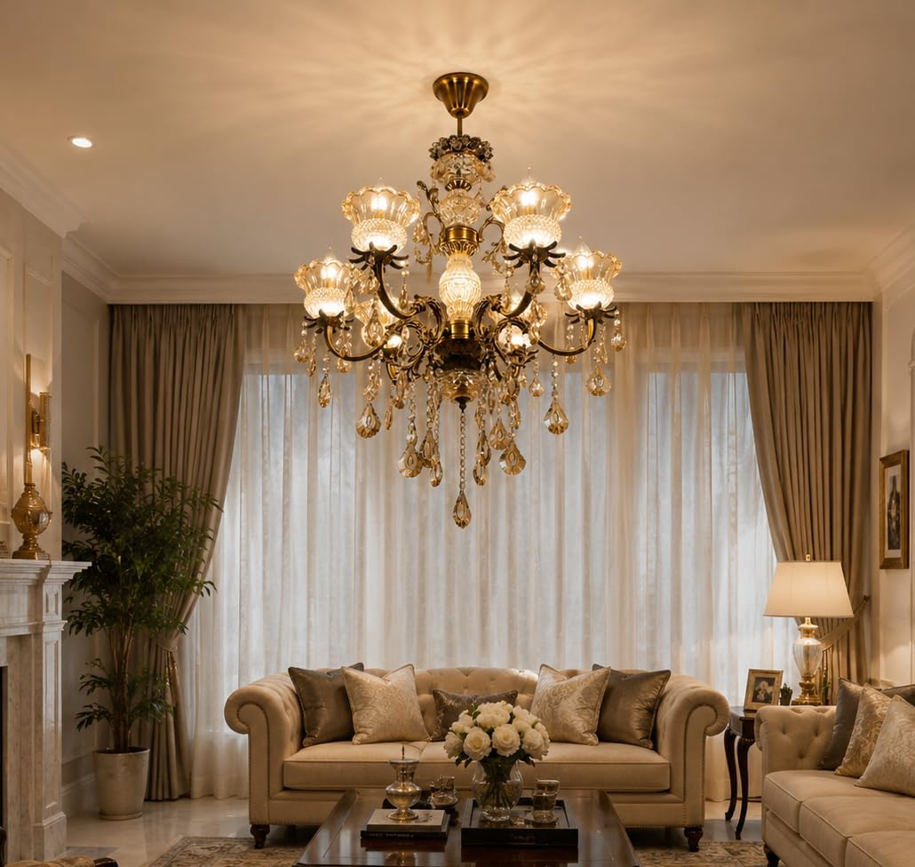 Luxury Italian Gold Chandelier - 6 Lights FREE SHIPPING -2
