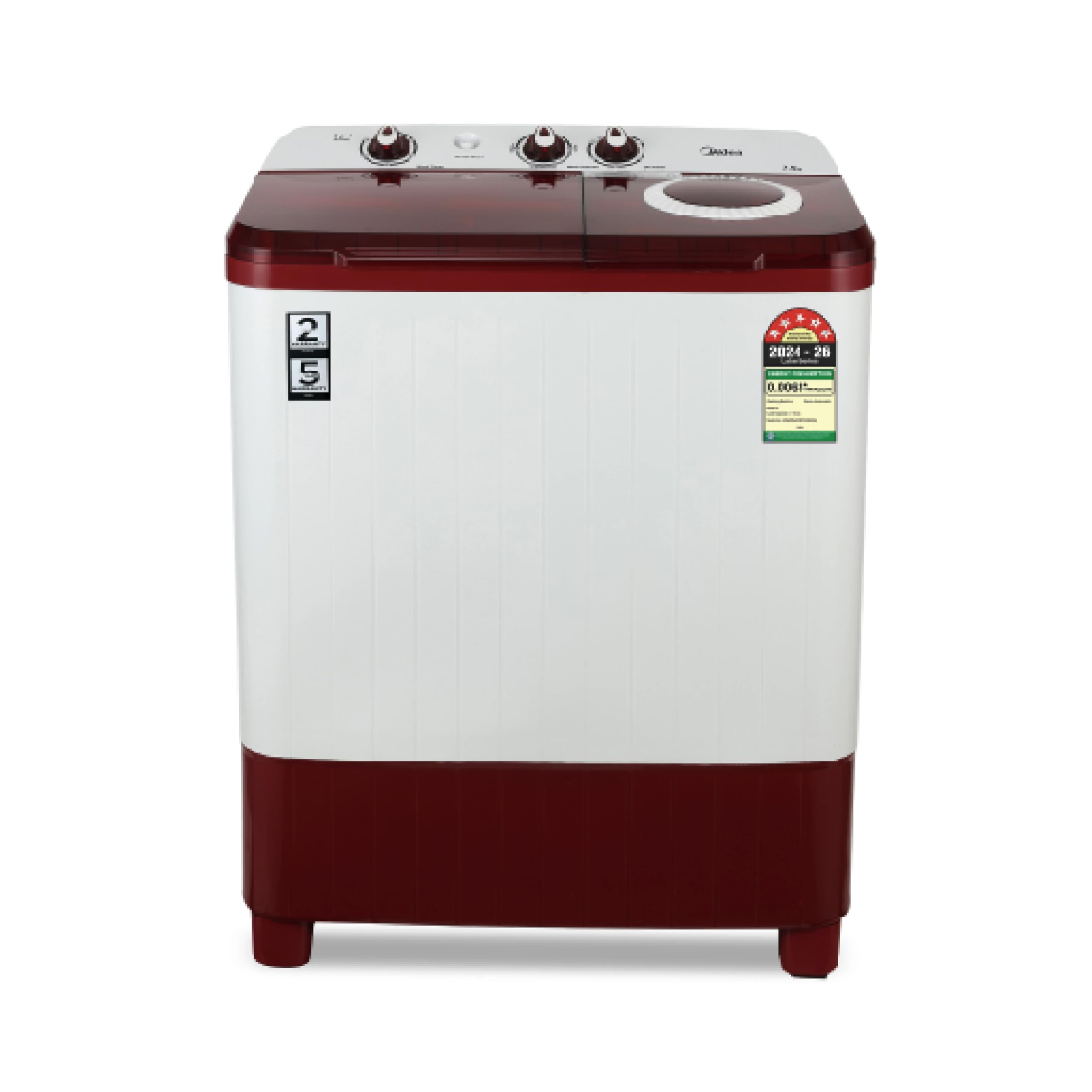 Midea 7.5kg Semi-Automatic Top-Load Washing Machine at ₹8,699 – Amazon