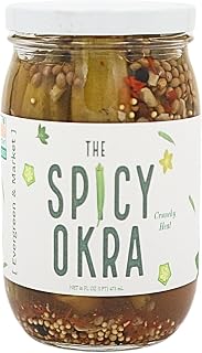 The Spicy Okra | Pickled Okra - Crunchy Southern Gourmet Snack with Bold Heat – Perfect for Bloody Marys, BBQ, Tacos & Charcuterie – [PICKLES] -16 oz Glass Jar