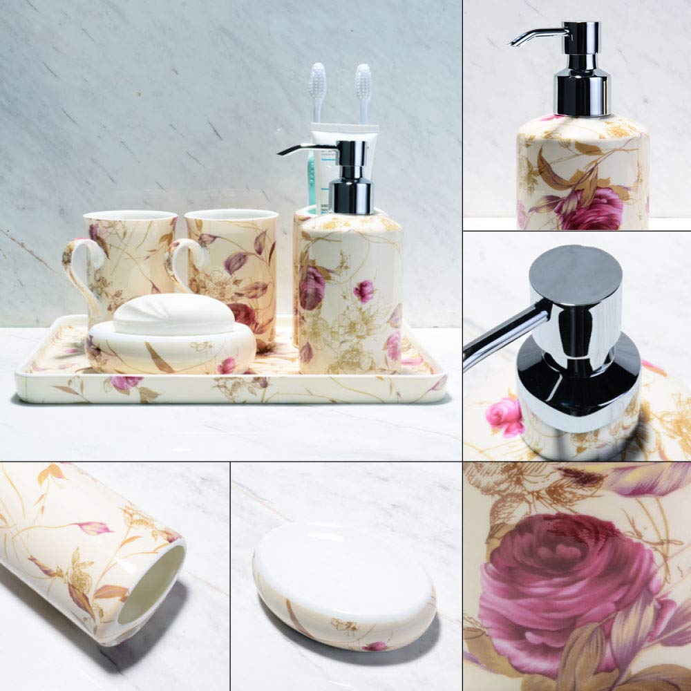 Set 6 Portaspazzolini In Ceramica Colorati - Mini Anelli 4x4x3 Cm Per Bagno E Ufficio, Ideale Per Organizzare - 3