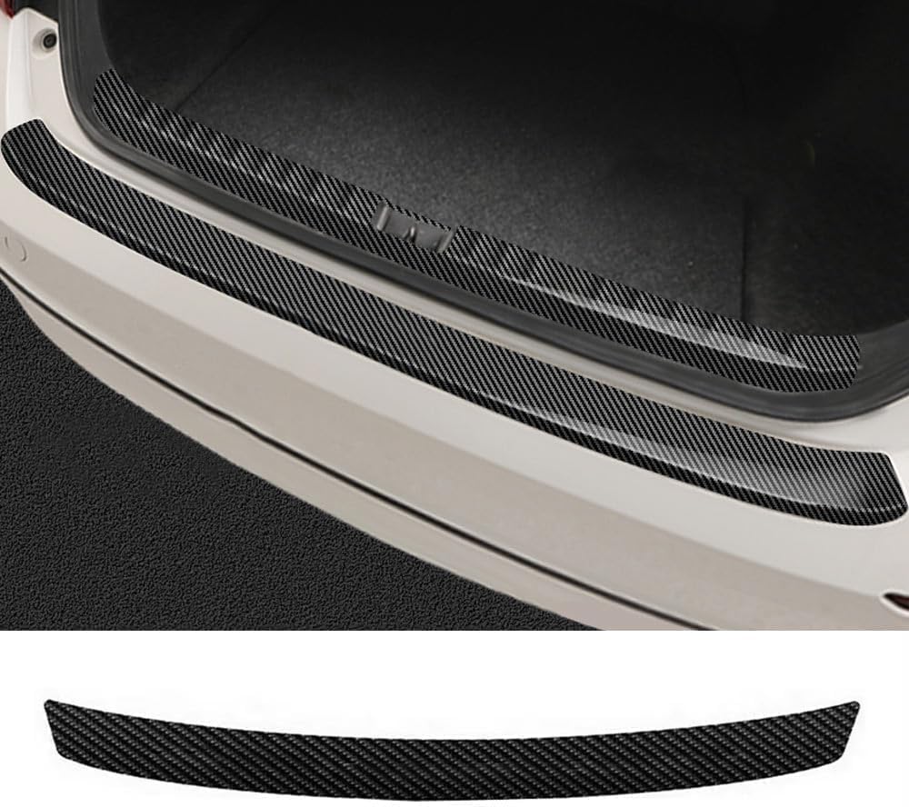 HANBAOLIMIN Rear Bumper Protector for MG HS Trophy 2024 2025 2026, Carbon Fibre Trunk Sill Guard Anti-Scratch Tailgate Entry Step Cover Plate Scuff Trim Foil