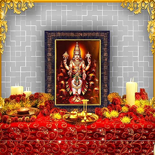 Image of Hawai Lord Dhanvantari Photo Frame, Size- 21x17x2 cm | Designer Wall Hanging Engineered Wood Religious Frame | SFDI287BLKFRM