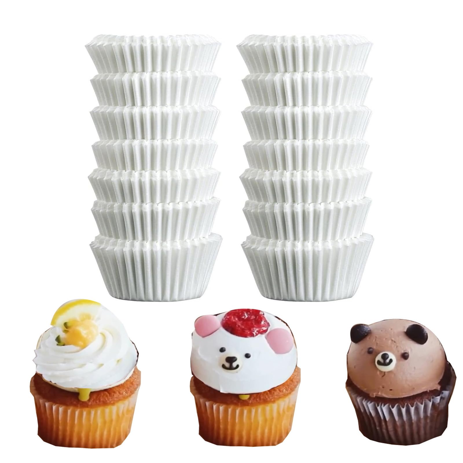 Caissettes à Muffins En Papier - Lot De 300 - Anti-adhésives Et Sans Odeur - Pour Four Et Micro-ondes - Blanc