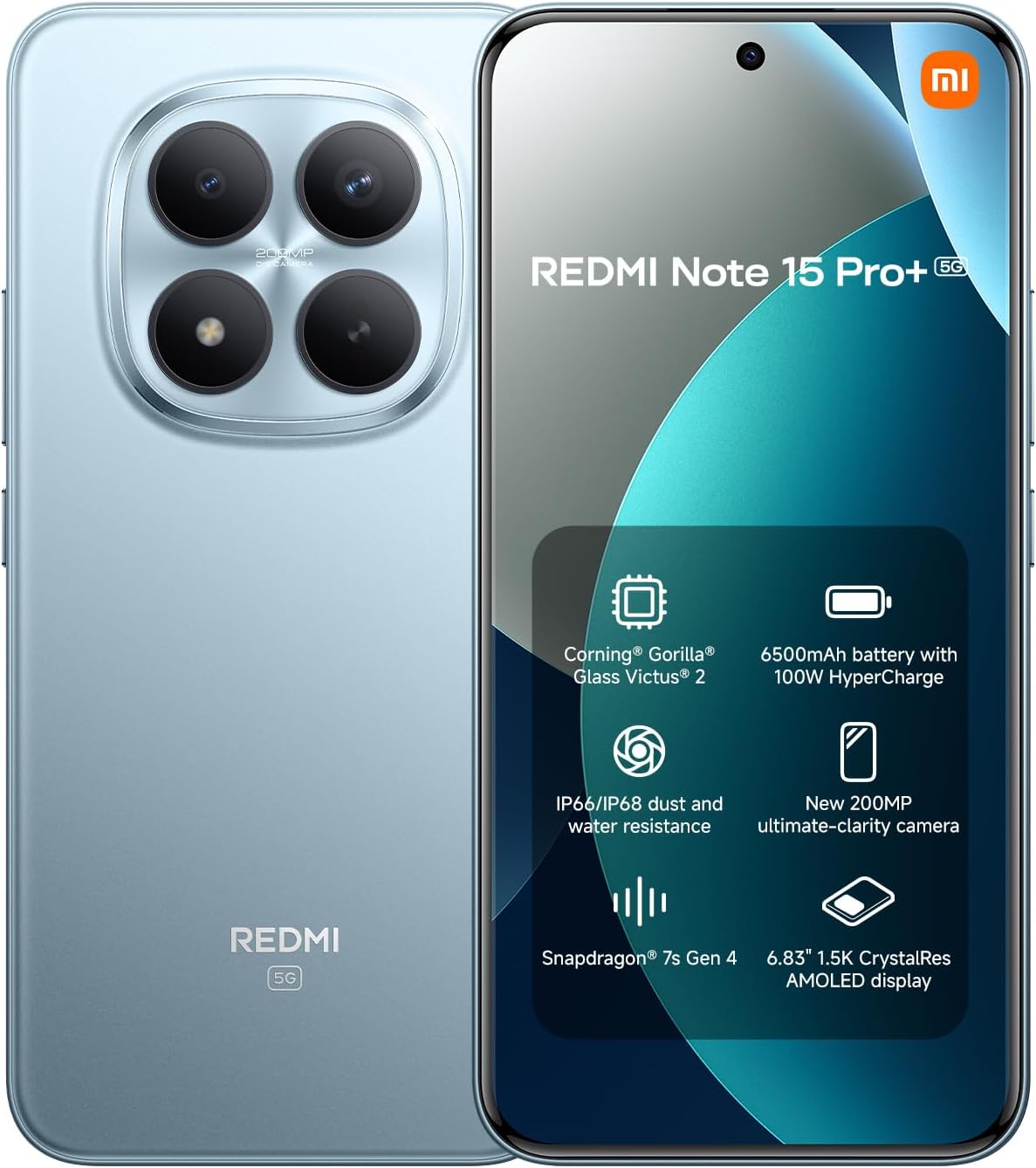 XIAOMI Redmi Note 15 Pro+ Plus 5G Ai (Compatible with Tmobile Mint Tello & Global) (512GB + 12GB) NFC 6.83" 120Hz 200MP Ultra Camera Model 2510ERA8BG Unlocked Dual Sim Liberado (Mocha Brown)