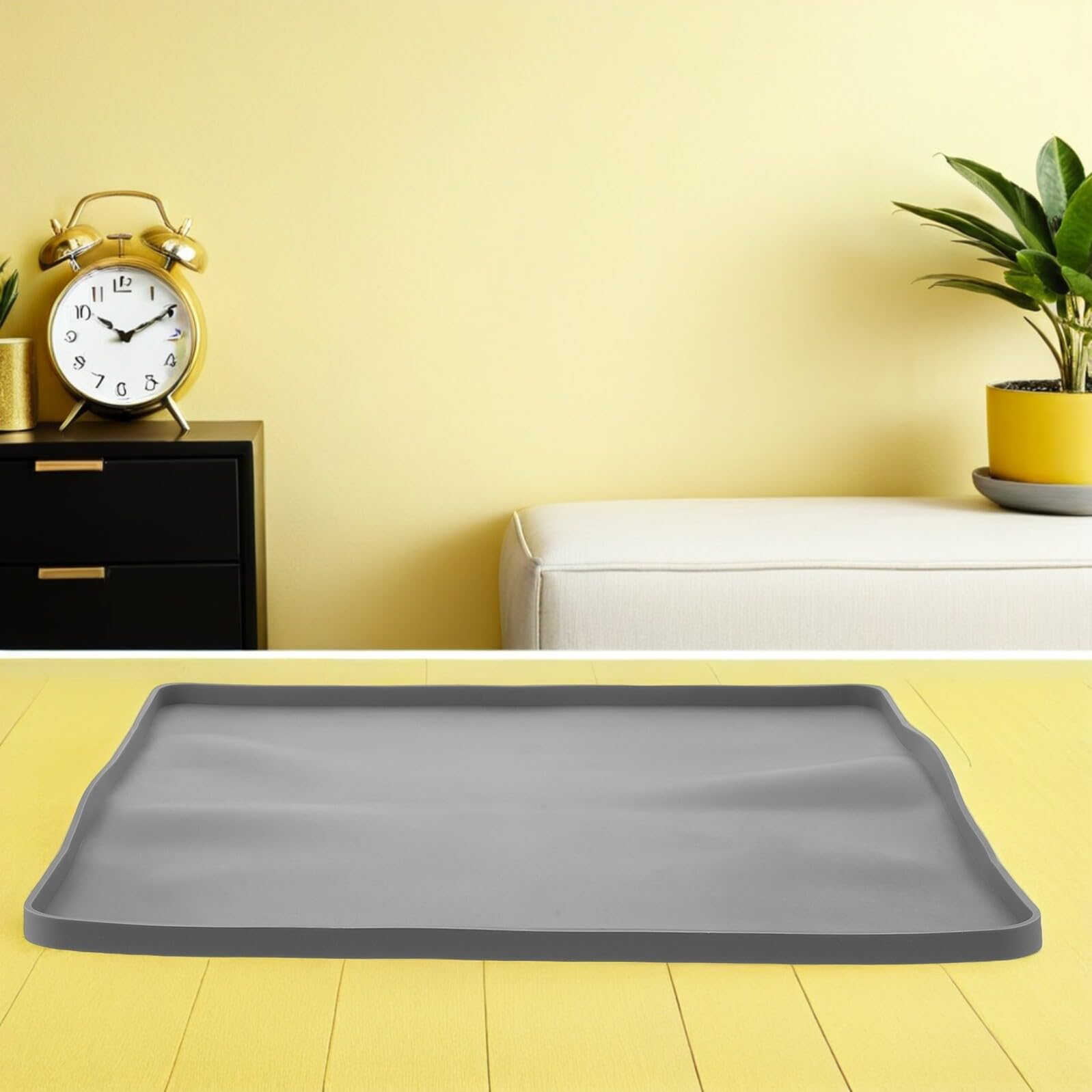 Vassoio Raccogli Gocce per Deumidificatore in Silicone 40x40 Cm con Bordo Rialzato Antiscivolo, Tappetino Raccogligocce per Umidificatori, Protezione Pavimenti e Superfici per