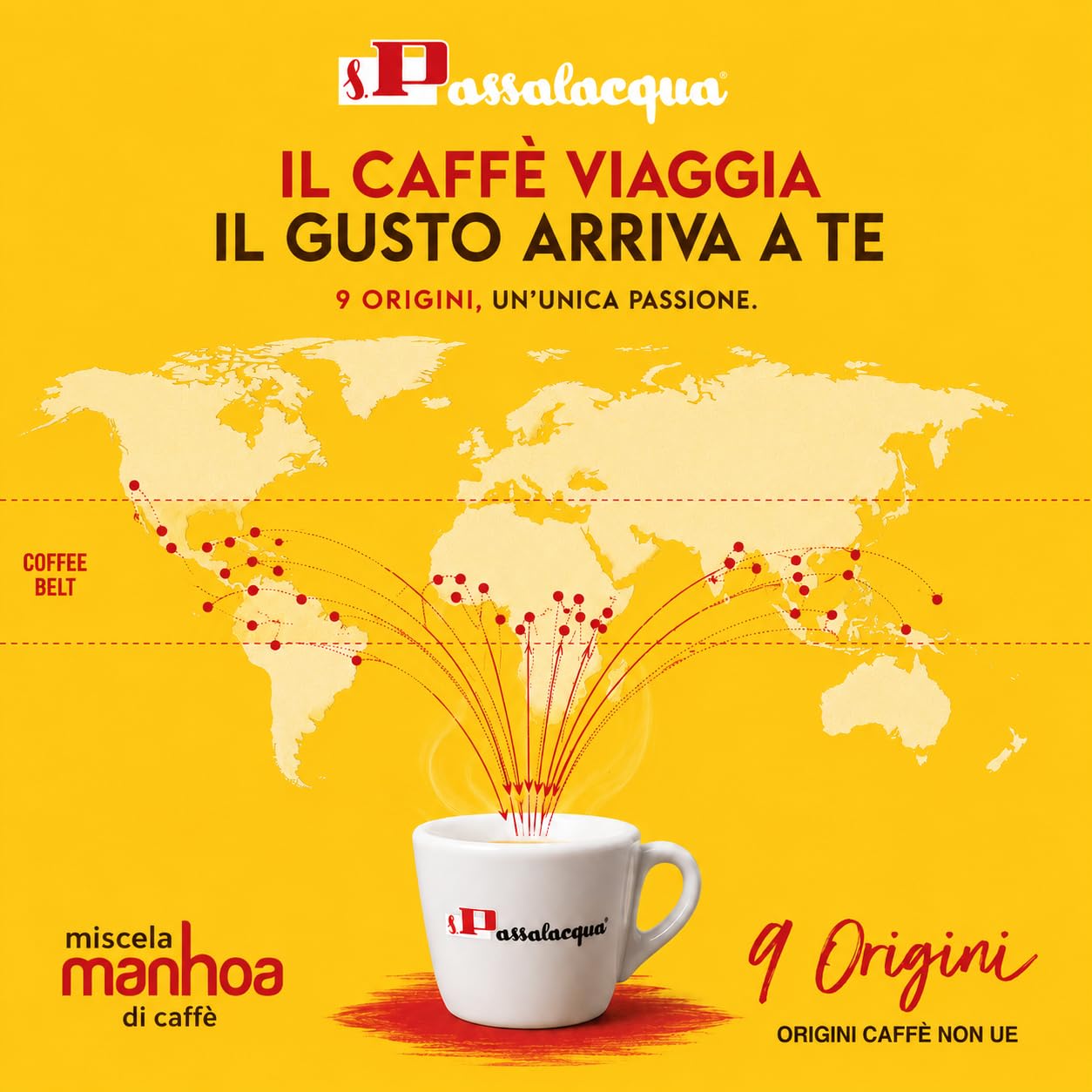 Passalacqua Caffè Premium – Manhoa 100 Cialde ESE 44mm – Tostatura Autentica Napoletana 75% Arabica – Dolce e Aromatico con Note di Miele, Cioccolato e Caramello – Made in Italy