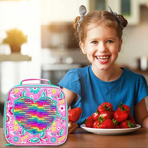 Miniatura 5 de FTJCF Mochila de dinosaurio Mermeid de unicornio para niñas y niños mochila de 16 pulgadas para niños con lonchera bolsa escolar para niños pequeños