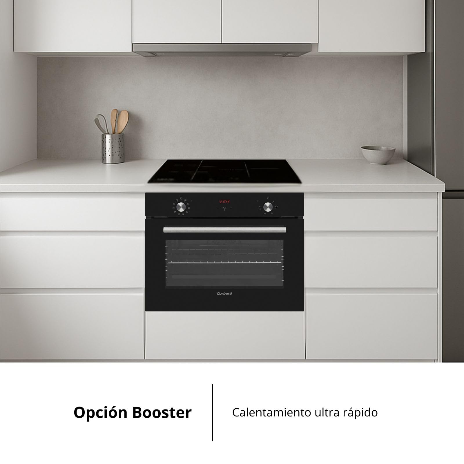 Corberó - Placa de Inducción | CCIM3662 | 60cm | 3 Zonas | 6200W | 3 Zonas de Cocción | Zona Extra Grande 29 cm | Control Táctil | Booster| Temporizador | Bloqueo seguridad | Lineas Blancas - 5