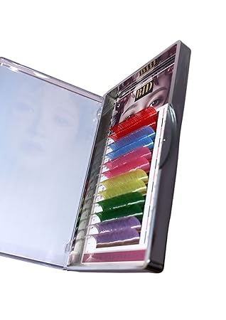 BID Colored eyelashes extensions multiple volume premade cluster fans pre fanned eyelashes (12 mm 0.07 D curl)