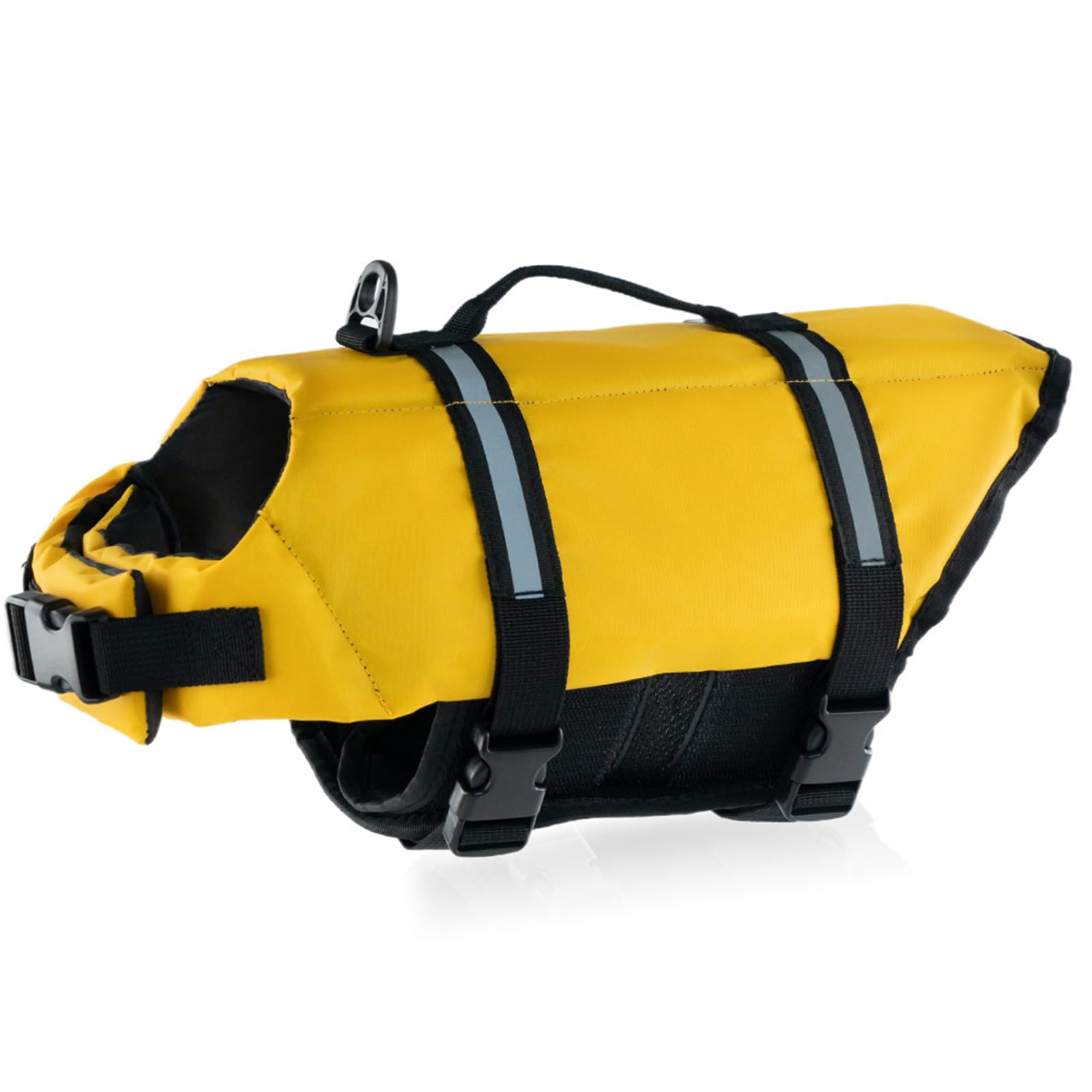 FANSU Dog Life Jacket Adjustable, Safety Floatation Vest Coat - Pet Life Preserver with Handle - For Swimming, Surfing, Boating - Small, Medium, Large Dog (XL, Yellow)