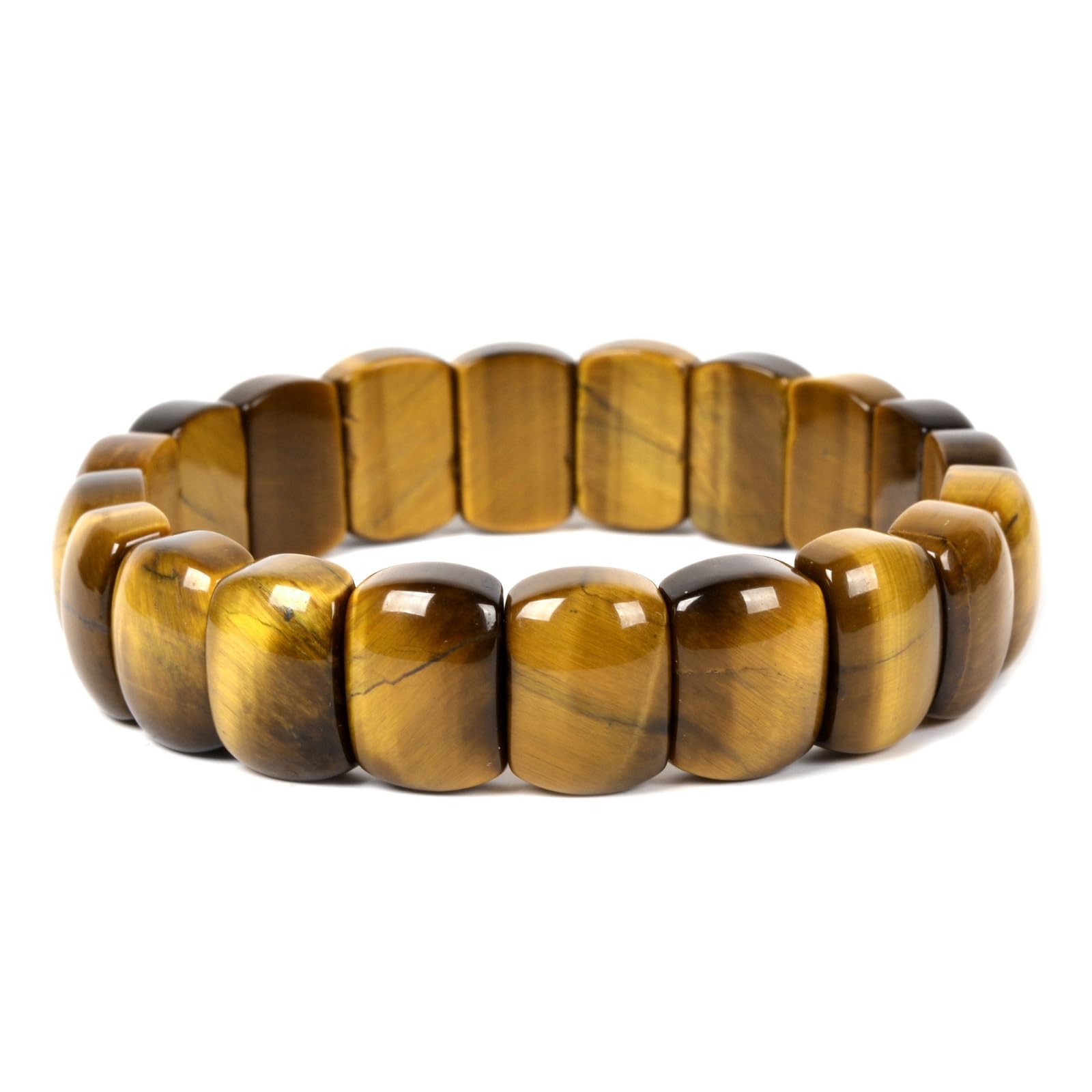 JustinstonesGem Semi Precious Gemstone Shaped beads Bracelets Stretch Bracelet 7 Inches