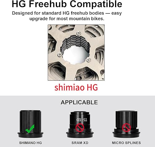 Miniatura 7 de BOLANY Casete de 8910 velocidades 11-25T32T36T40T42T46T50T apto para bicicleta MTB, bicicleta de carretera, rueda libre ligera, compatible con