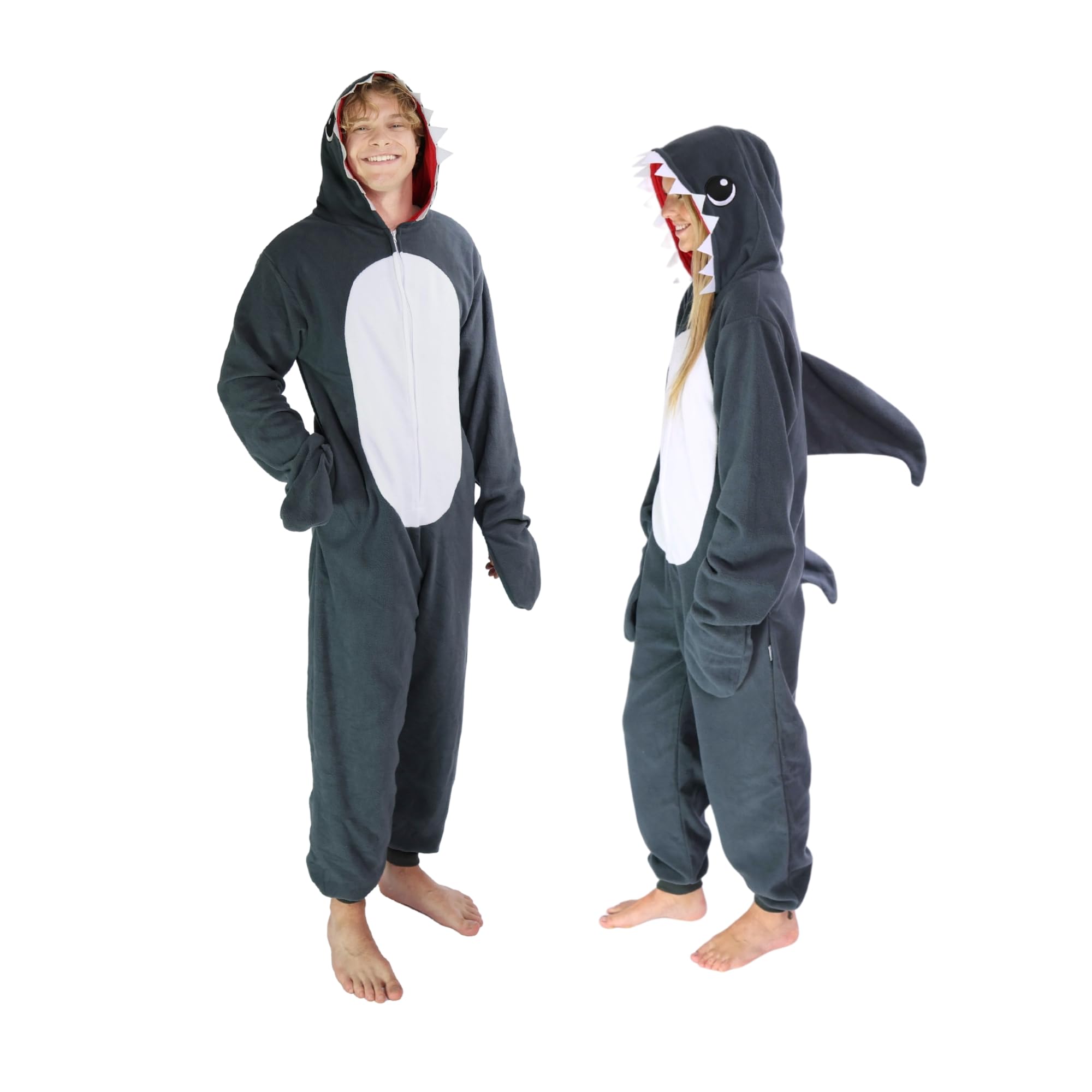 Funziez! Slim Fit Adult Onesie - Animal Costume - Plush Unisex Christmas One Piece Cosplay Suit for Women and Men
