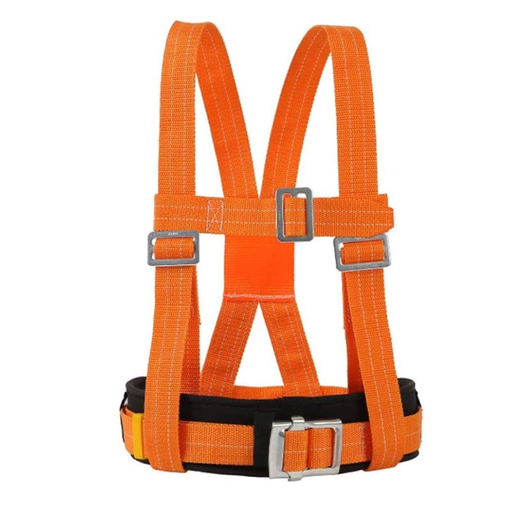 Safety Harness Kits, Outdoor Fall Protection Harness Aerial Work Adjustable Belt, Rescue Rock Climbing Safety Belt Half Body (Color : Orange)