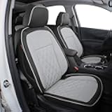 EKR Custom Fit Malibu Car Seat Covers for Select Chevy Malibu LT,LS 2013 2014 2015 Full Set -Leather (Black/Gray)