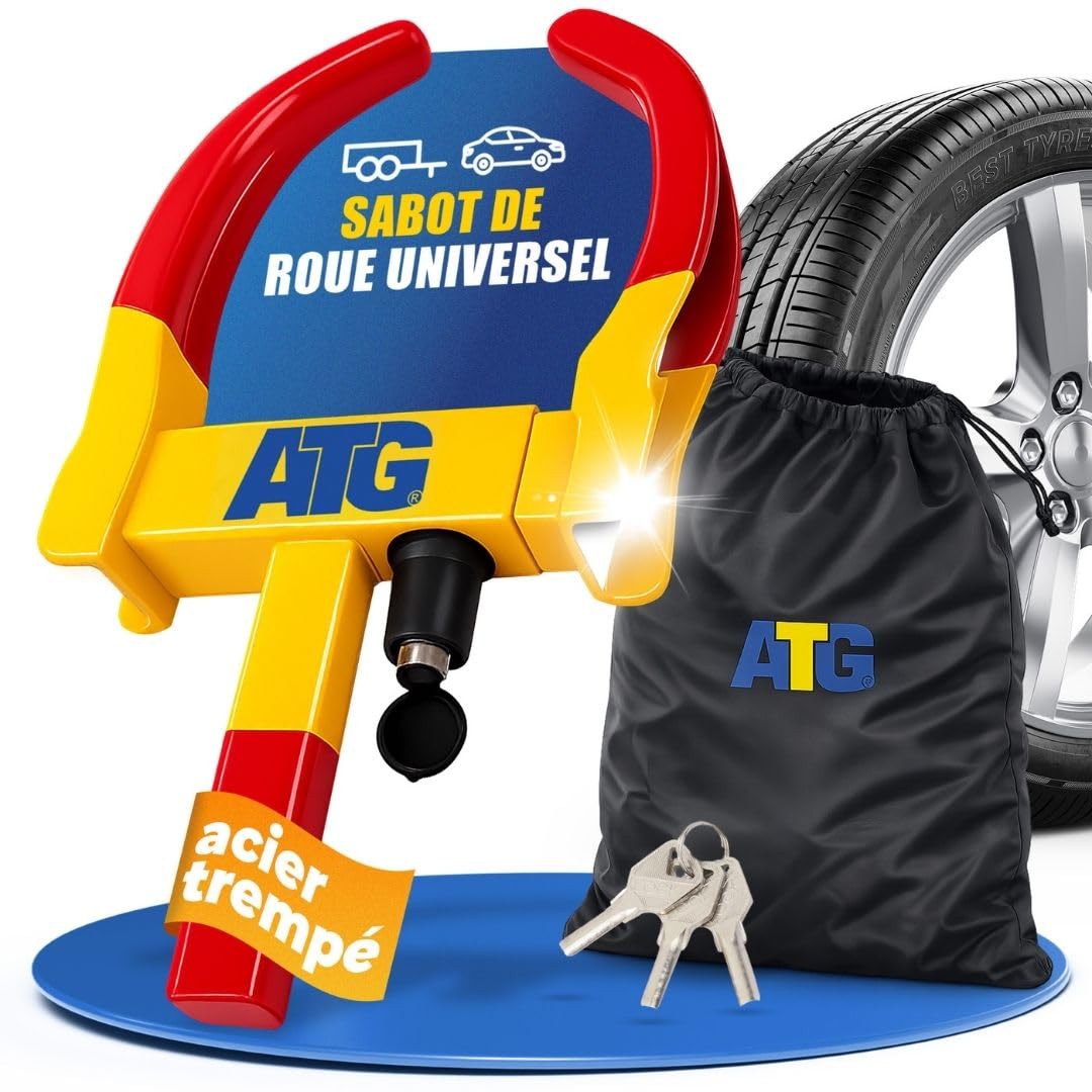 Antivol roue universel pour sécuriser remorque et moto au garage