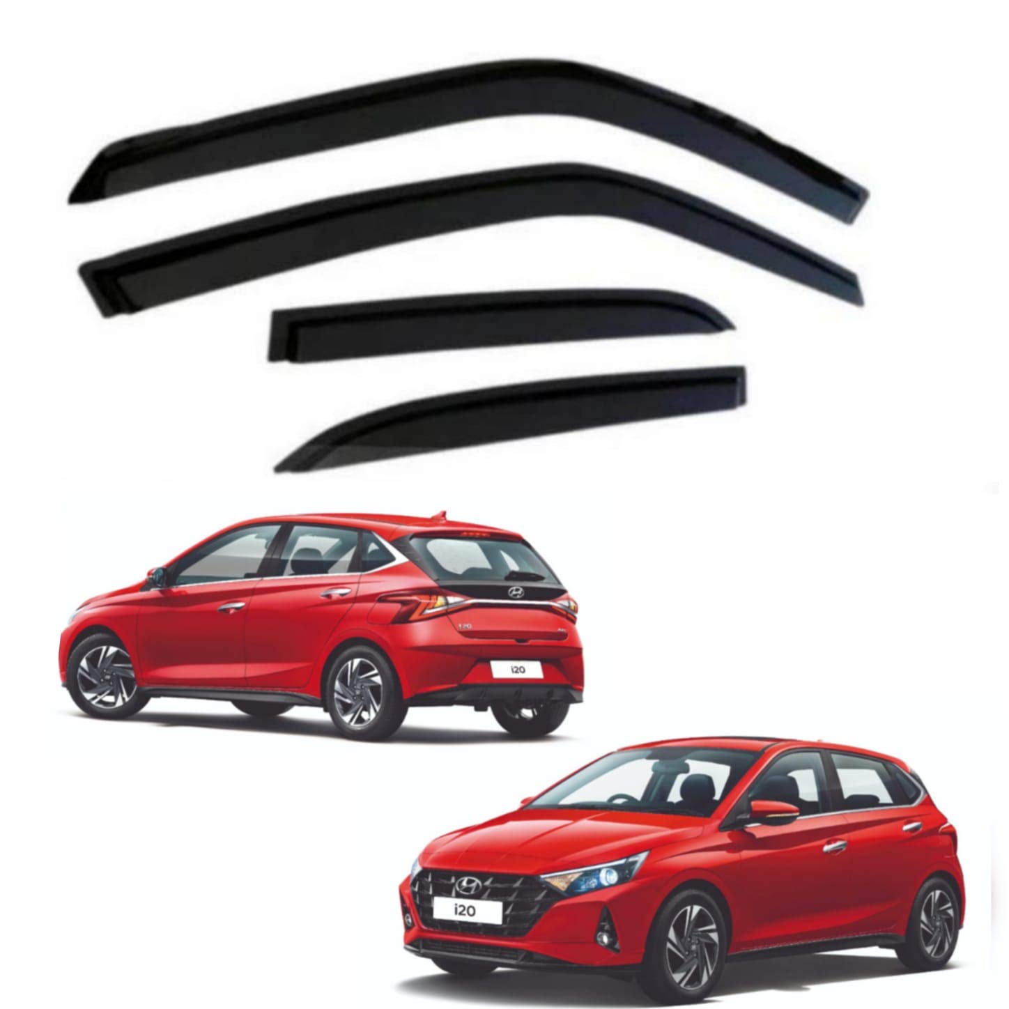 DS ENTERPRISE Car Rain Wind Door Visor Side Window Deflector for i20