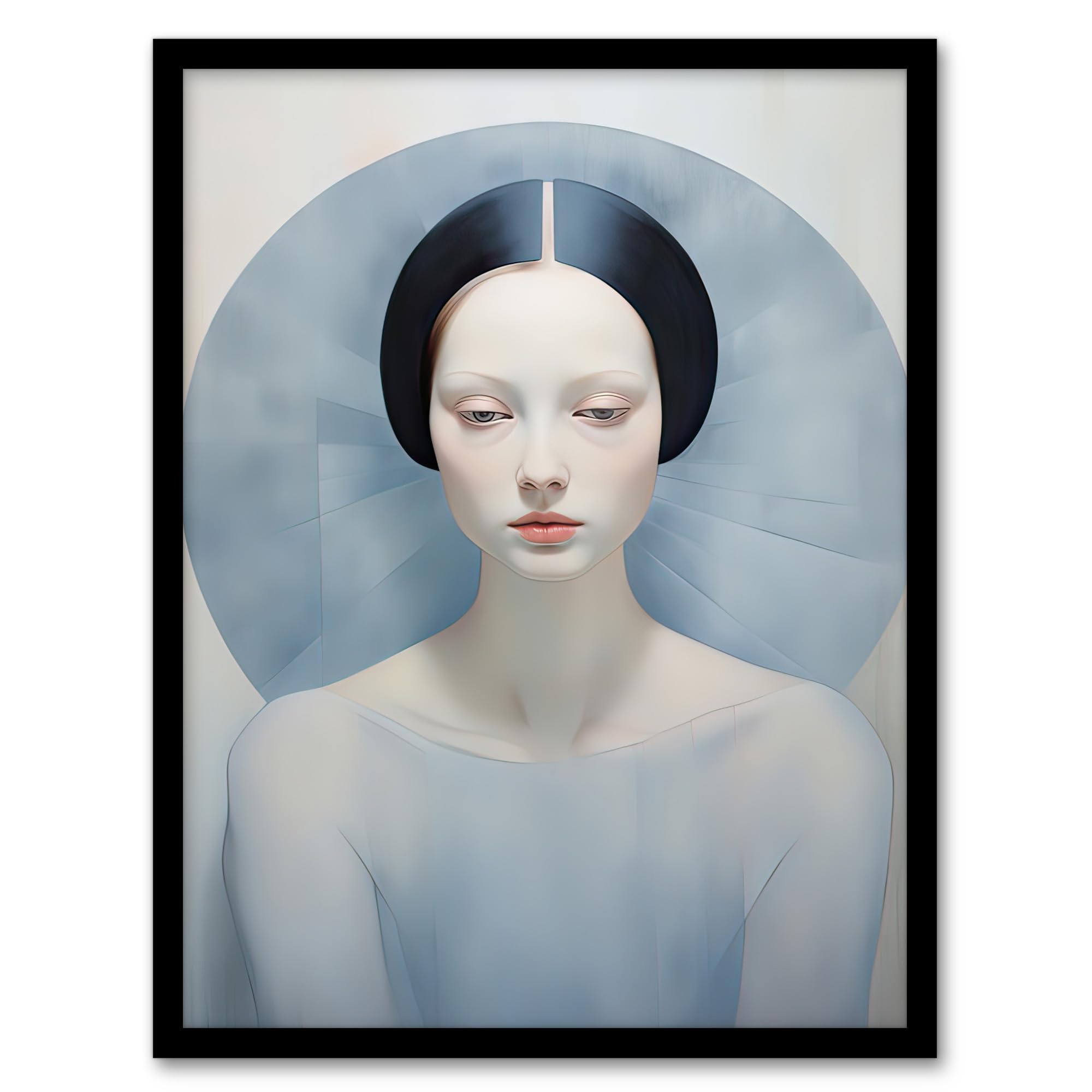 Artery8 Anne Boleyn Modern Conceptual Oil Painting Sad Melancholic Woman Portrait Artwork Artwork Framed Wall Art Print A4