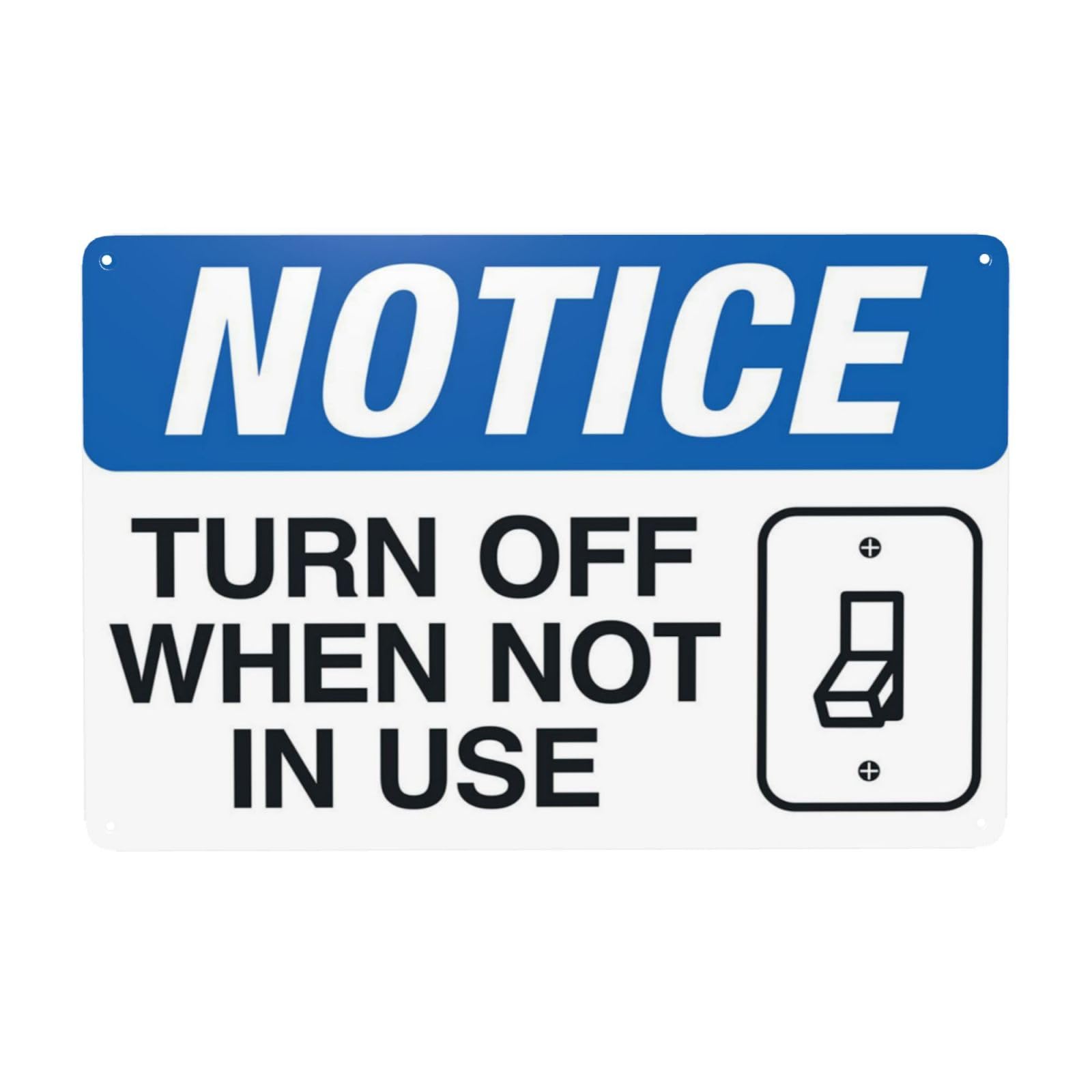 Turn Off Unused Devices With Symbol Vintage Metal Conservation Sign 12x8 Inch