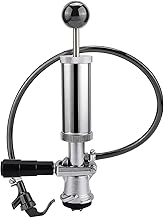 MRbrew Keg Party Pump, American D System Beer Keg Tap Keg Hand Pump 4'' Picnic Pump with Beer Faucet & Beer Hose, Chrome-Plated Keg Draft Beer Party Pump with 2 Hose Clamps Kegerator Pump for Homebrew