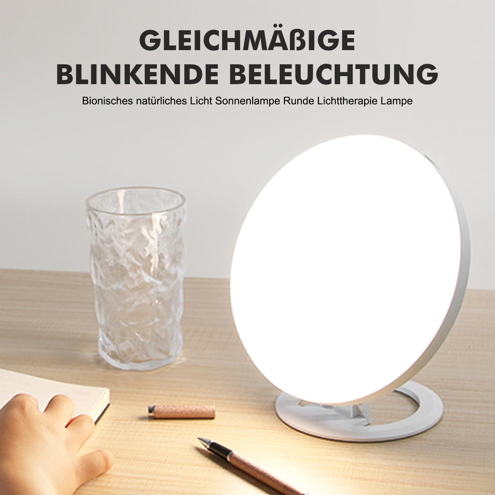 HOSPAOP Lampada di terapia 10000 Lux LED senza UV, lampada di giorno con dimmer continuo e 3 temperature di colore, lampada luce diurna a spettro pieno per casa, ufficio, ufficio