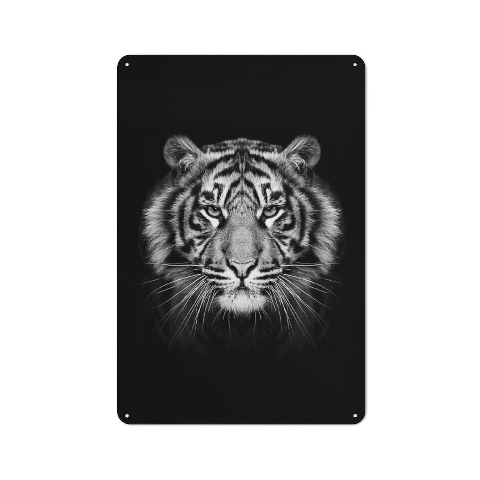 Junmoney Style-13 Tin Sign 30X20cm With Wild Tiger Poster For Workshop Wall, Rustic Decor, Suited To Workshop Decor Fans