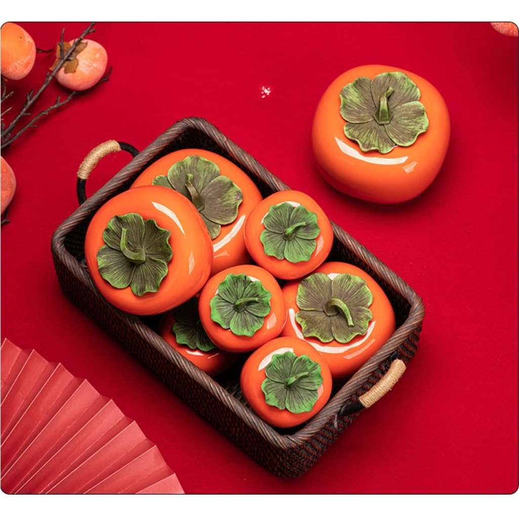 Pojemnik na cukier luzem pojemnik do przechowywania herbaty słoik ceramiczny kreatywny cukierki Persimmon Cukierki Zapieczętowany słoik Chińska herbata Pudełko na prezent Pojemnik na herbatę (duża