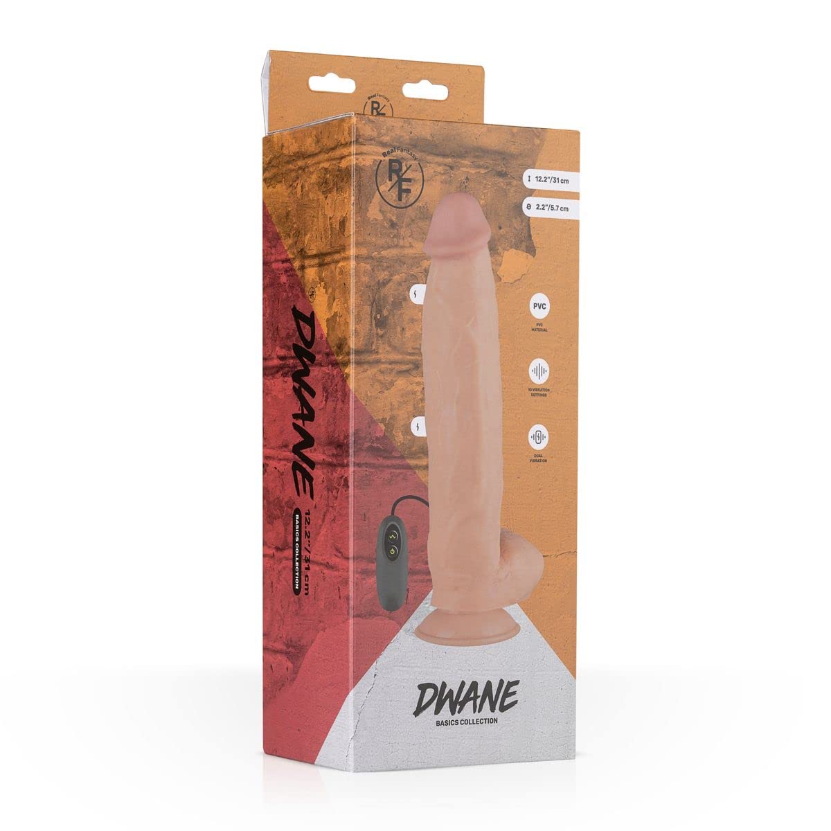 Real Fantasy - Dwayne XL vibratore - Potente Vibratore Dildo Realistico - realizzata in silicone di grado medico - flessibile