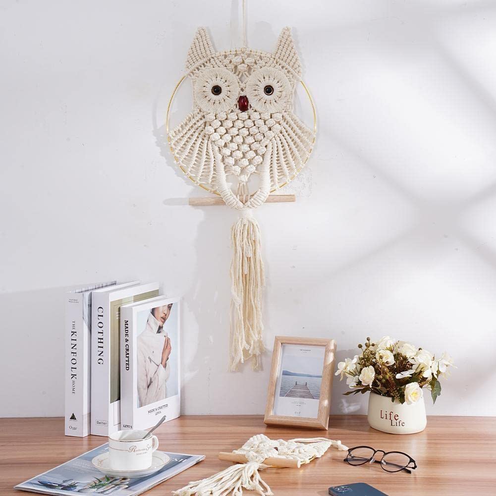 Amazon.co.jp: フクロウタペストリー手織りフクロウドリーム