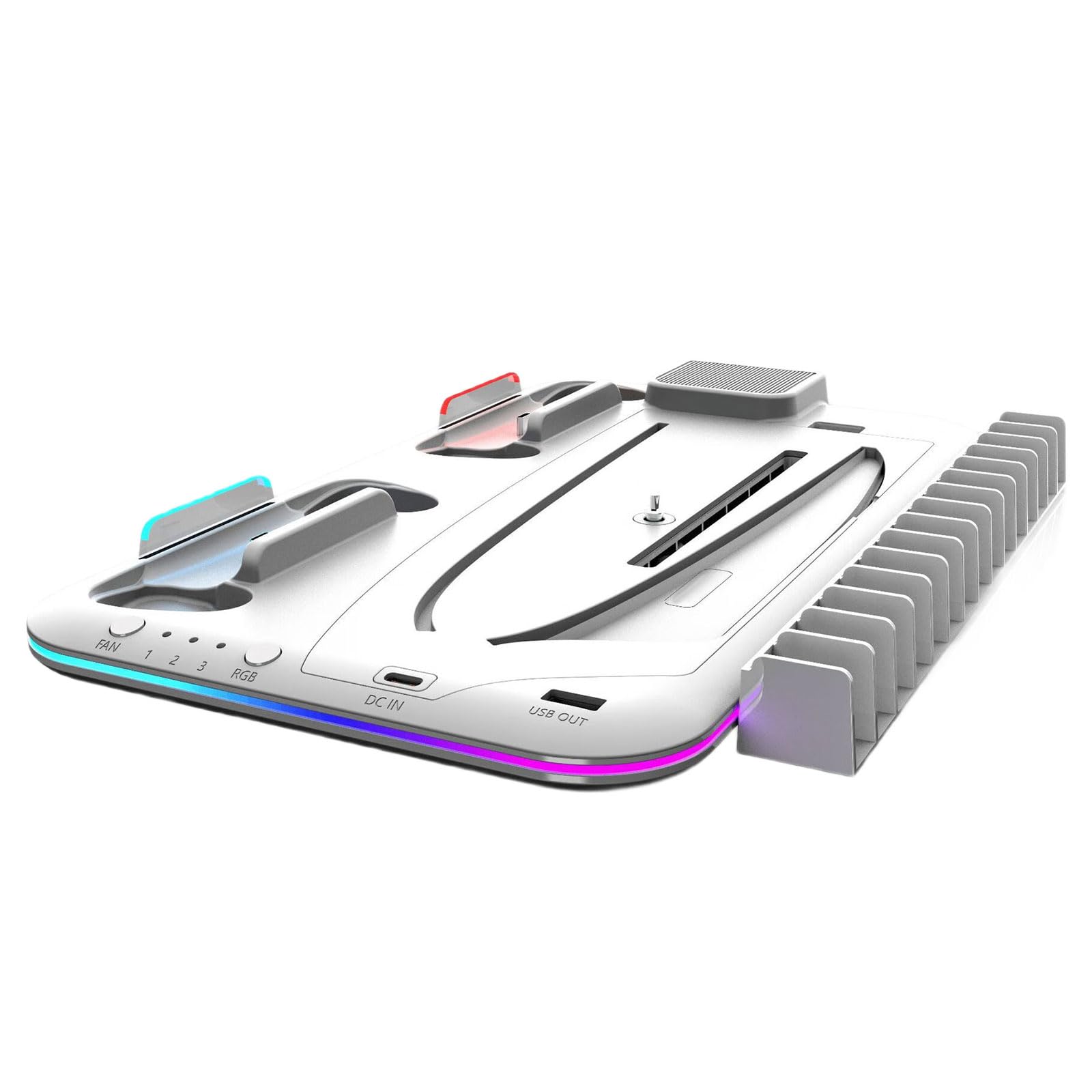 Controller della stazione di ricarica con supporto per cuffie ventola di raffreddamento 15 slot per schede di gioco Indicatori Supporto di ricarica luce