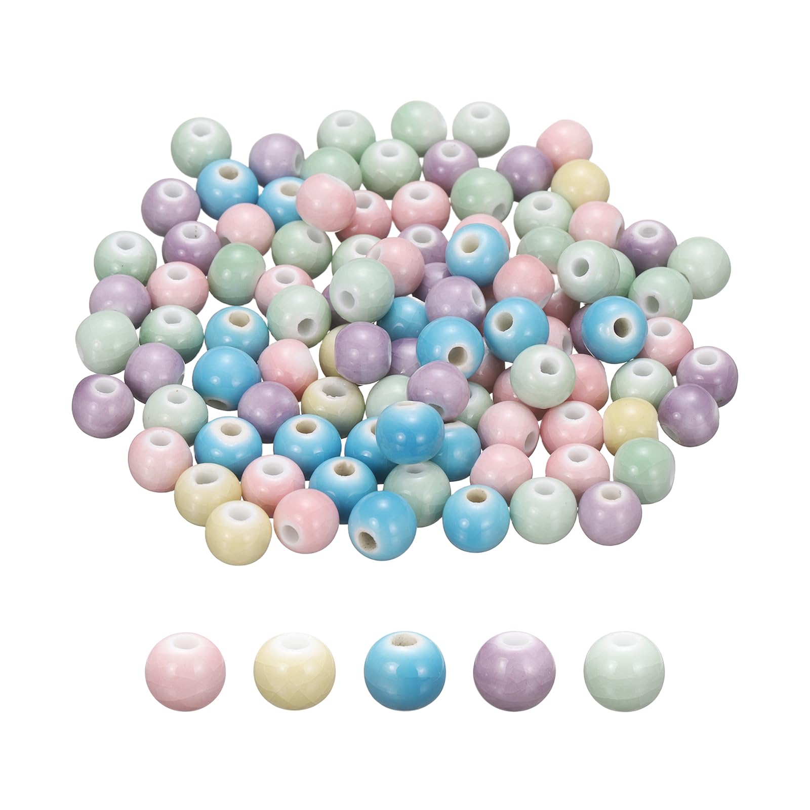 Perles en porcelaine 8 mm pour créer vos bracelets et colliers uniques lors d'ateliers DIY