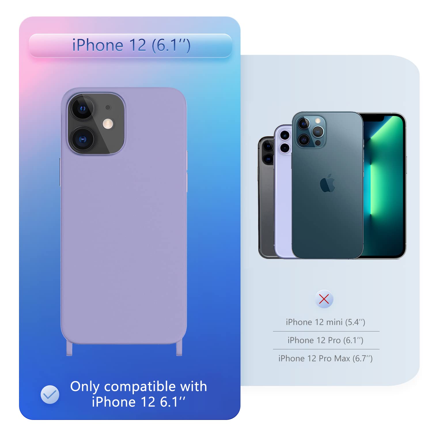 Custodia IPhone 12 Con Brillantini Liquidi E Collana - LP Star Blue - Foto 13