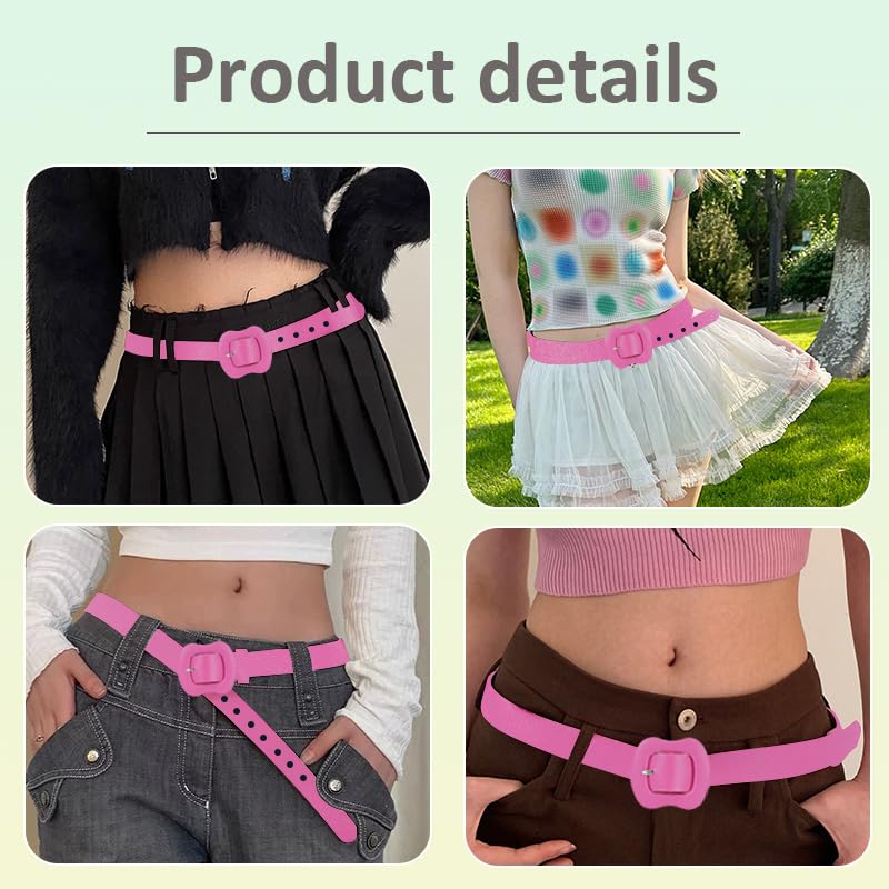 YALLNASL Chunky Thick Belt for Jeans Pants Retro Leather Belts for Women Girls Trendy Cowgirl Belt Y2k Belts Vintage Outfits3