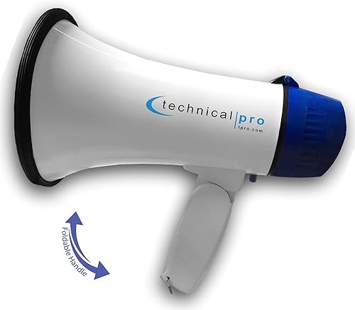 Miniatura 16 de Technical Pro Megáfono de megáfono portátil ligero de 20 vatios con correa, sirena y control de volumen, bueno para entrenadores, fútbol, fútbol