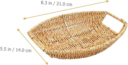 Miniatura 5 de Cesta de almacenamiento Cesta de almacenamiento Estantes de almacenamiento Estante de almacenamiento Simulación Bandeja de tejido de ratán Bandeja
