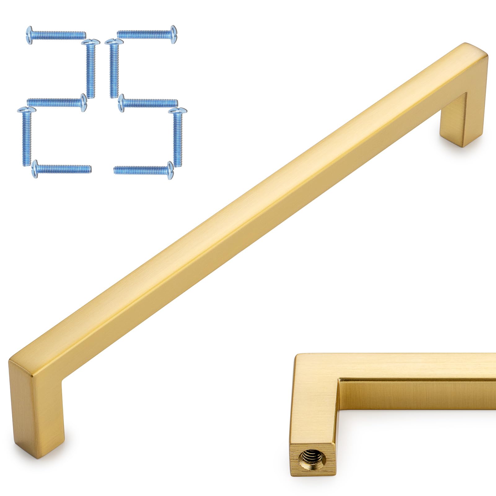 KOOFIZO 25 Pack 6-1/4 in Brushed Gold Cabinet Pulls, Drawer Handles 1816