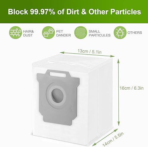 Miniatura 4 de KGC Paquete de 10 bolsas de vacío compatibles con iRobot Roomba Bags i & s & j Series, repuesto para iRobot Roomba i3+(3550) i4+ i6+ i7+ i7Plus j7+