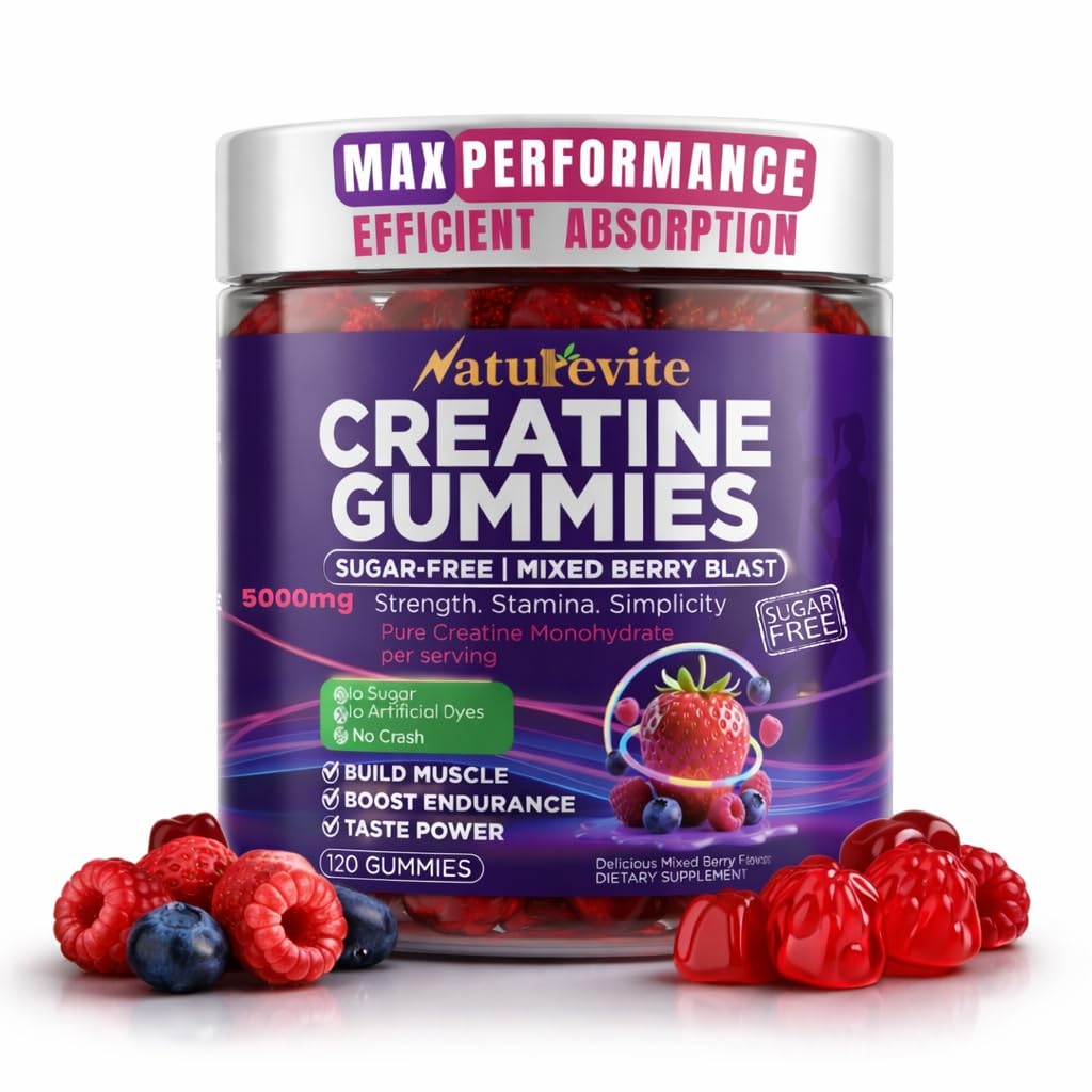 Sugar free Creatine Gummies 5000mg, 22% More Strength, 7X Energy (30-Days)