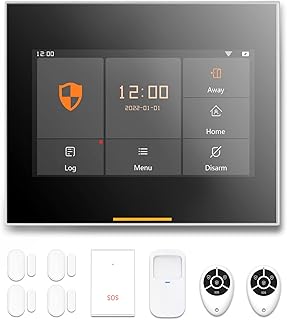 Staniot Home Alarm System, 10 Pcs WiFi SecPanel 3 Home Wireless Security System Kit, 4.3" Anti-fingerprint Touch Screen Panel, APP Remote Control, Compatible with Alexa and Google Assistant