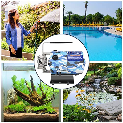 Image of TecHome 115V 1 /10HP 330GPH Utility Rain Barrel Waterbed Pump, With Water Hose Kit, Camouflage Color.