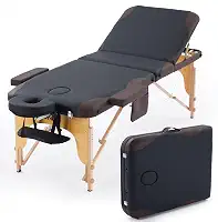 Maca Portátil Premium+ 70cm, Divã Cama de Fisioterapia, Estética, Massoterapia, Massagem, Quiropraxia, Depilação, Tatuagem - Altura Ajustável + bolsa de transporte Com Inclinação (Marrom e Preto)